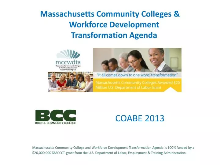 massachusetts community colleges workforce development transformation agenda