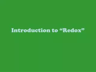 introduction to redox