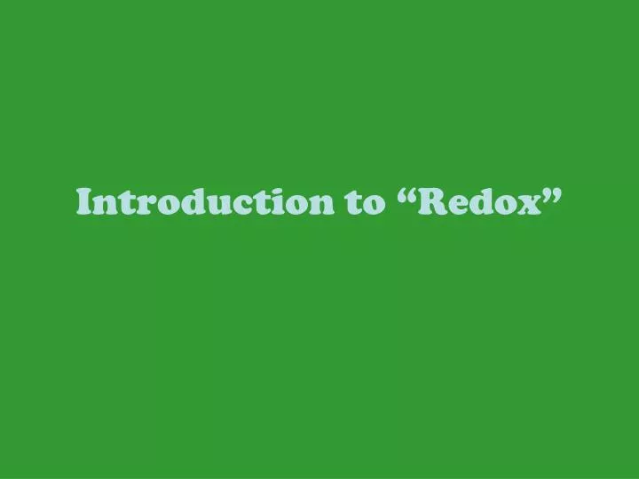 introduction to redox