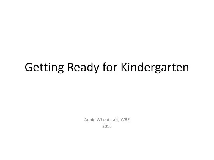 getting ready for kindergarten