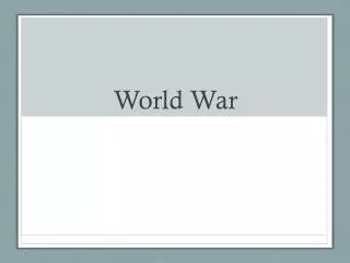 World War