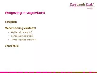 wetgeving in vogelvlucht