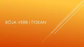b ja verb i tyskan
