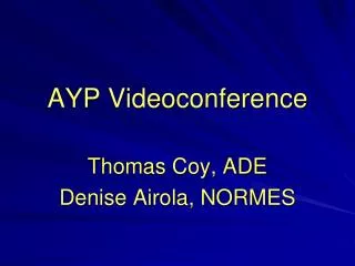 AYP Videoconference