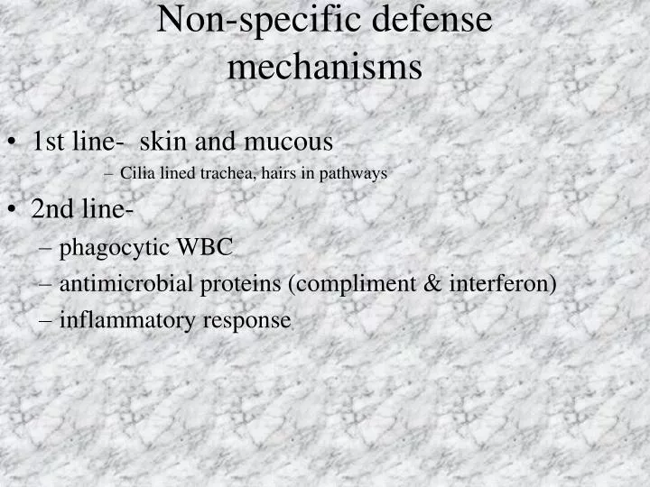 non specific defense mechanisms