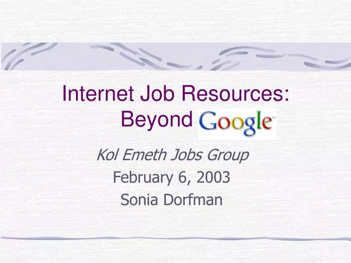 internet job resources beyond google