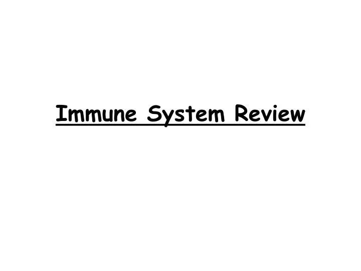 immune system review