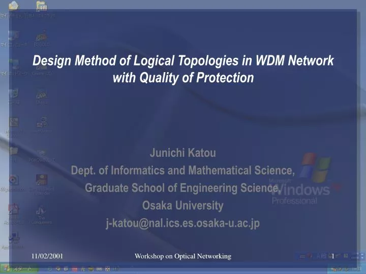 design method of logical topologies in wdm network with quality of protection