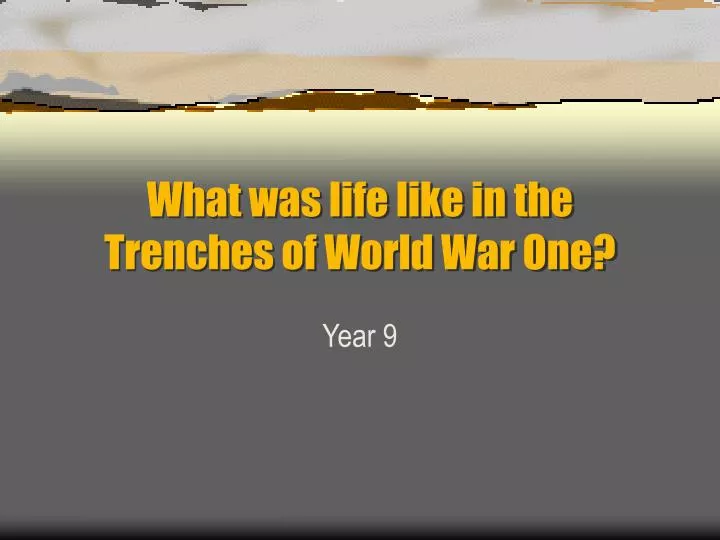 what was life like in the trenches of world war one