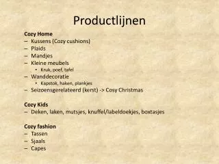 Productlijnen