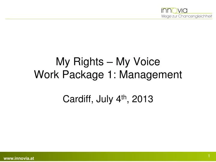my rights my voice work package 1 management