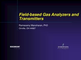 Field-based Gas Analyzers and Transmitters