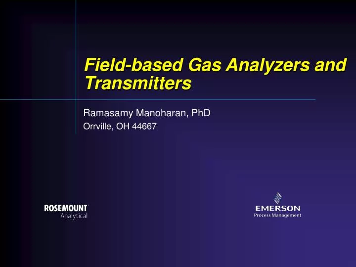 field based gas analyzers and transmitters