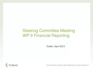 Steering Committee Meeting WP 9 Financial Reporting