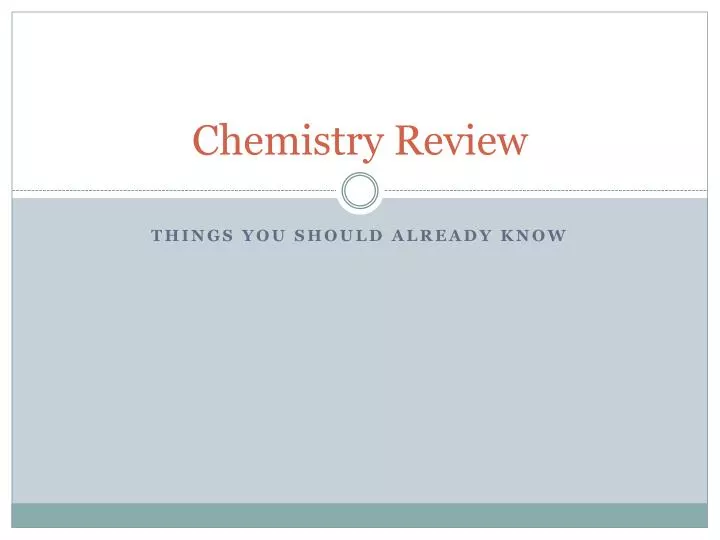 chemistry review