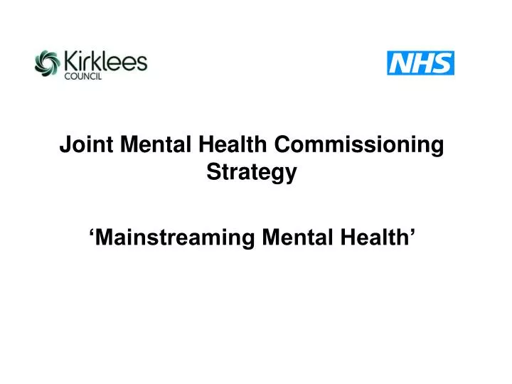 joint mental health commissioning strategy mainstreaming mental health