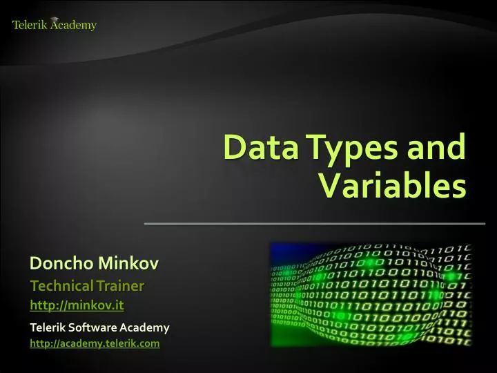 data types and variables