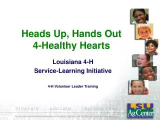 Heads Up, Hands Out 4-Healthy Hearts