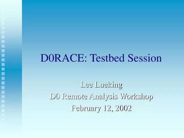d0race testbed session