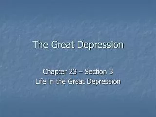 The Great Depression