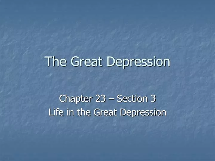 the great depression