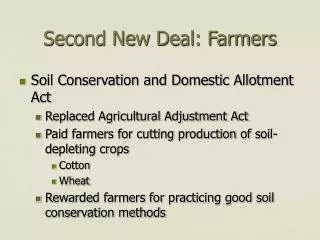 Second New Deal: Farmers