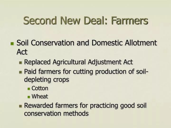 second new deal farmers