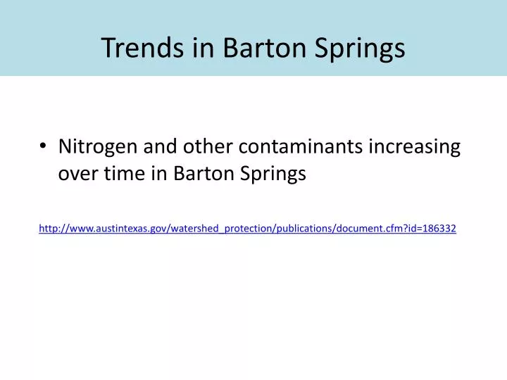 trends in barton springs