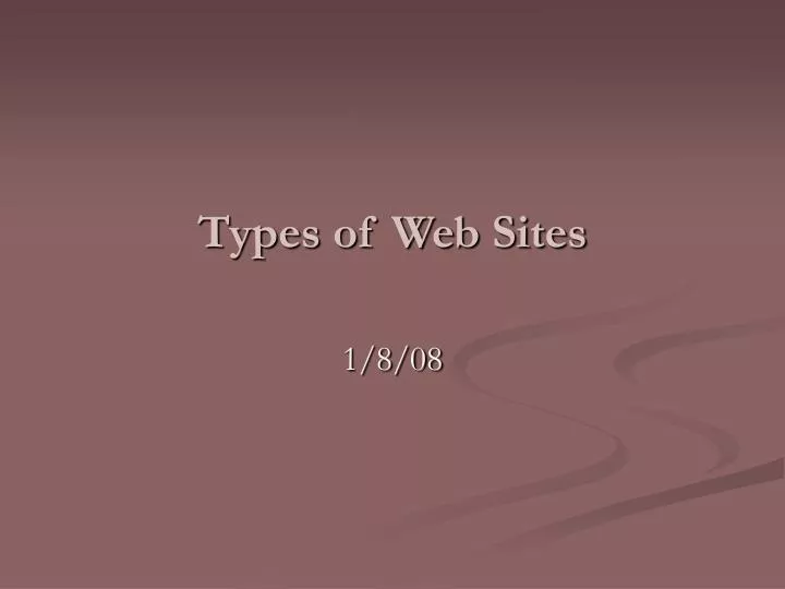 types of web sites