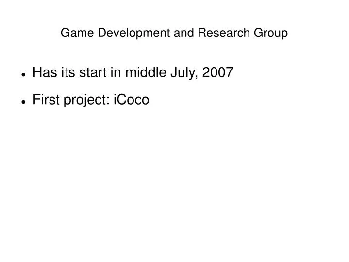 game development and research group