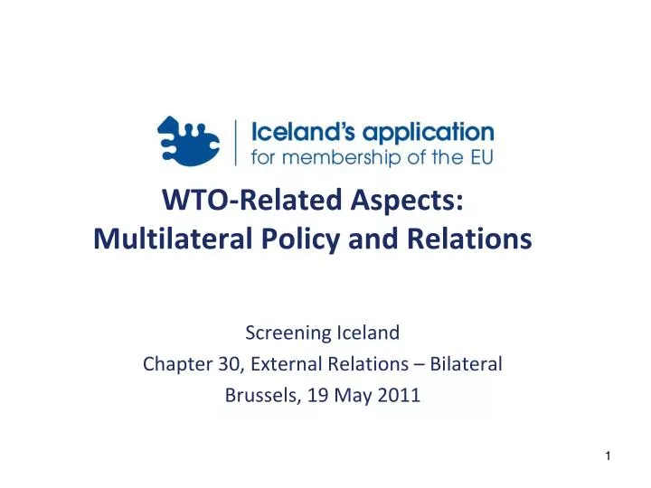wto related aspects multilateral policy and relations