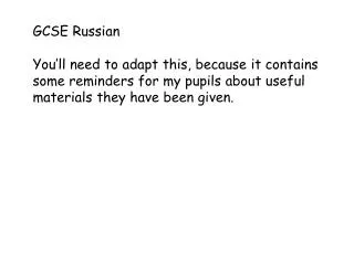 GCSE Russian
