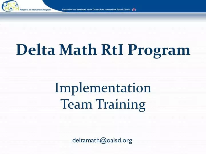 delta math rti program implementation team training