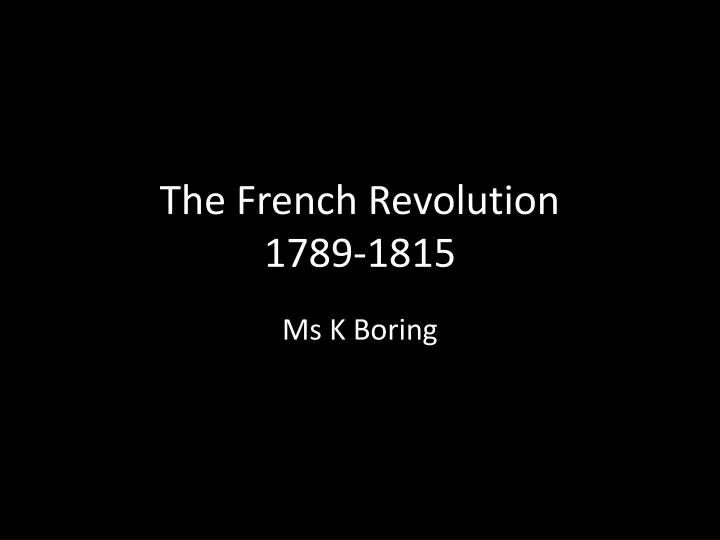 the french revolution 1789 1815