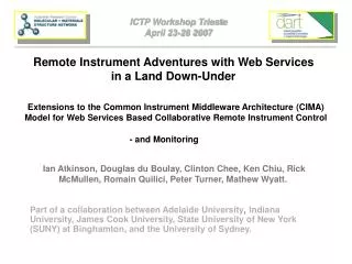 Remote Instrument Adventures with Web Services in a Land Down-Under