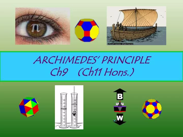 archimedes principle ch9 ch11 hons