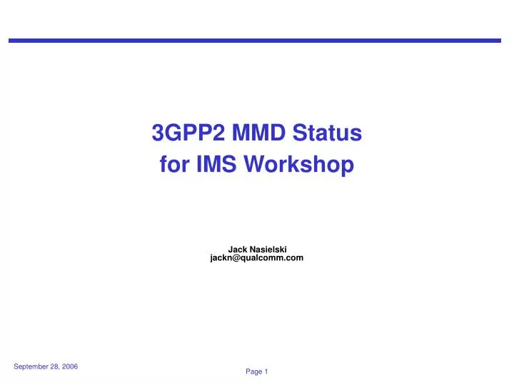 3gpp2 mmd status for ims workshop