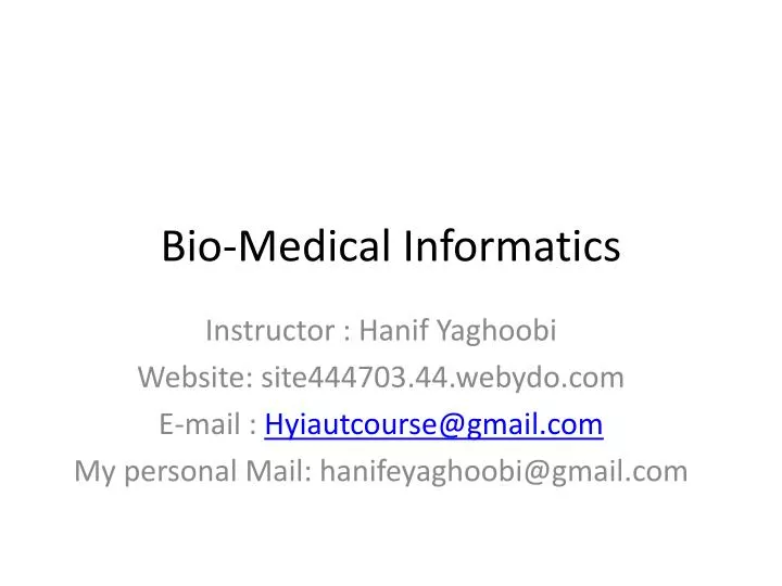 bio medical informatics