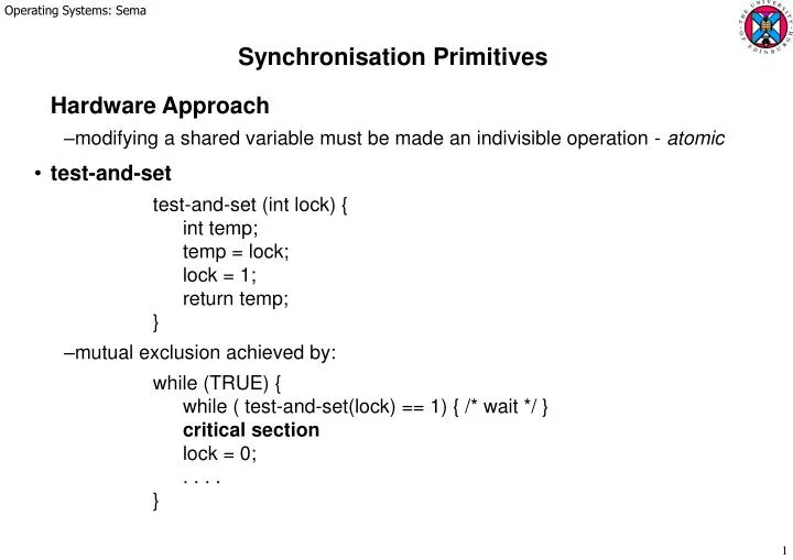 synchronisation primitives