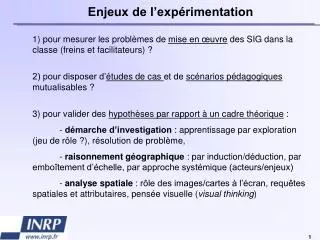 enjeux de l exp rimentation
