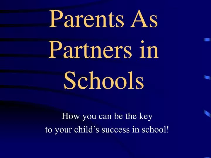 parents as partners in schools