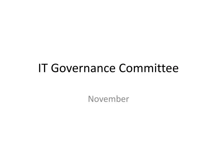 it governance committee