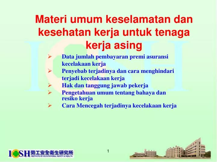 materi umum keselamatan dan kesehatan kerja untuk tenaga kerja asing