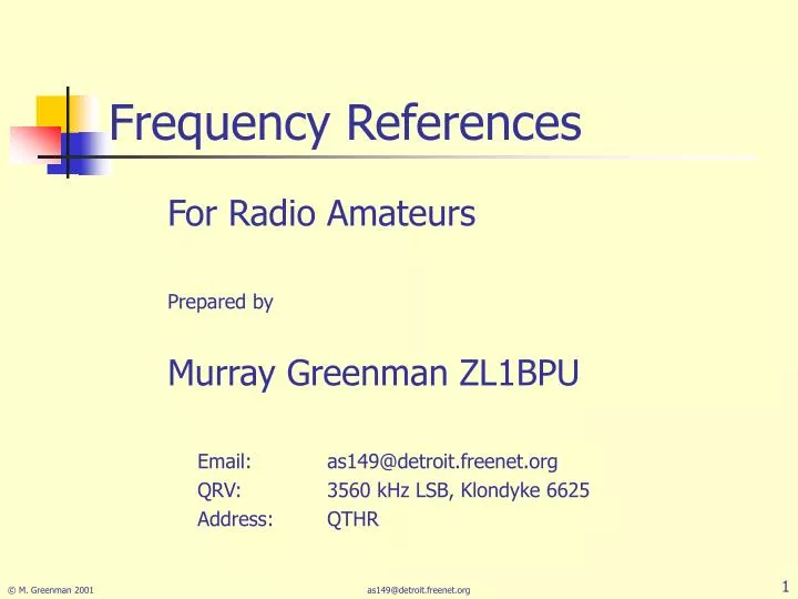 frequency references