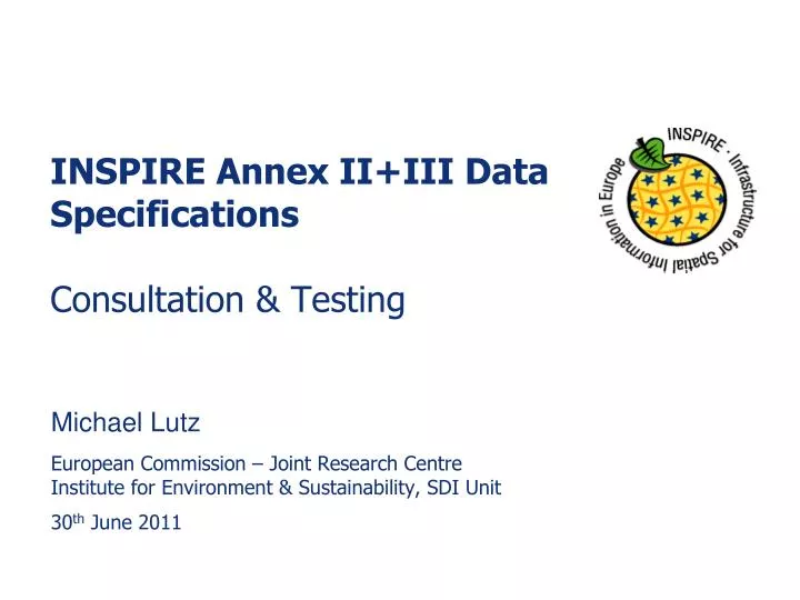 inspire annex ii iii data specifications consultation testing