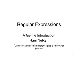 Regular Expressions