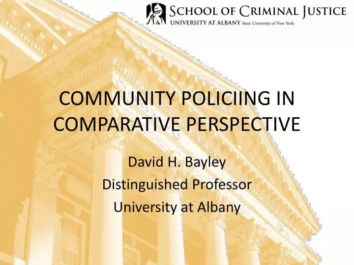 community policiing in comparative perspective