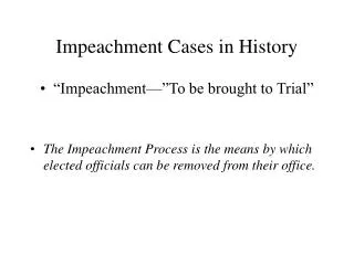 Impeachment Cases in History