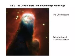 Ch. 9 The Lives of Stars from Birth through Middle Age