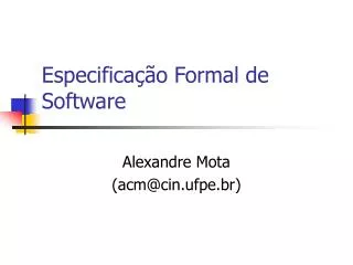 especifica o formal de software